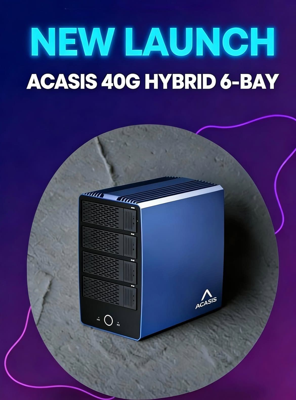 ACASIS 40Gbps 6-Bay Hybrid Array (SATA & NVMe) Storage